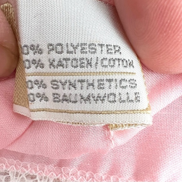 Vintage Pink White Lace Night Gown 46 - Picture 10 of 11